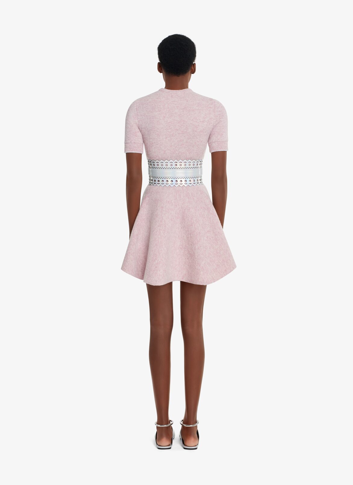 SHETLAND WOOL MINI-SKIRT ALAÏA ROSE CHINE SHETLAND WOOL MINI-SKIRT